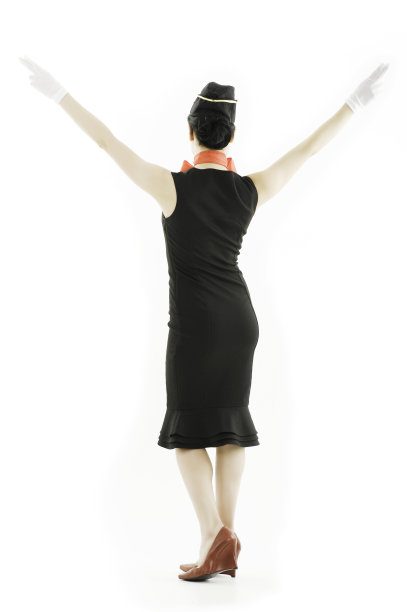 背对镜头的空中小姐图片下载