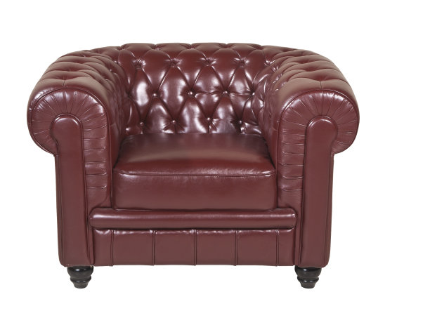 带小路的红色皮革扶手椅图片下载