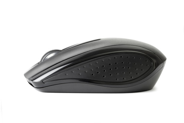 新的黑色无线PC鼠标对白色图片下载