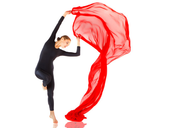 戴着红色面纱的舞者图片下载