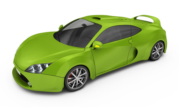 绿色超级跑车孤立图片下载