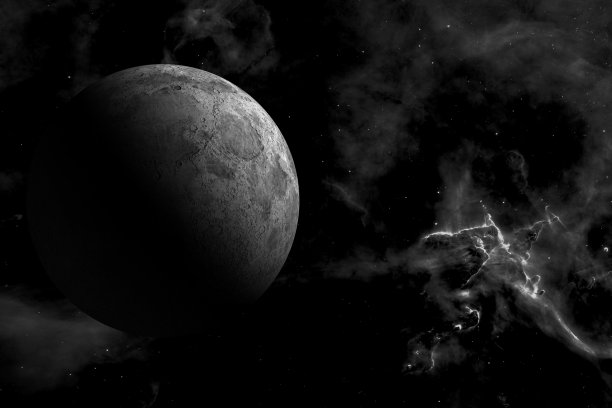 月亮和船底座星云图片下载