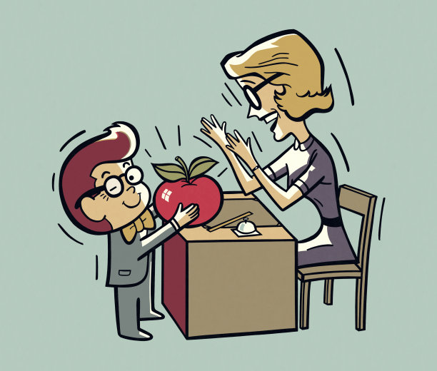 孩子给老师一个苹果图片下载