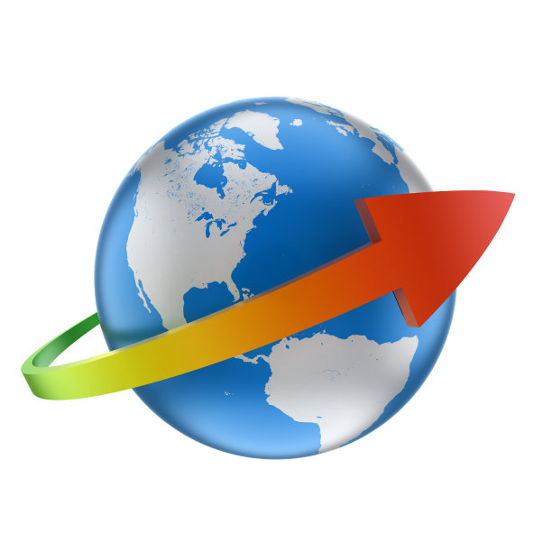 地球仪与箭头围绕它，剪切路径包括图片下载