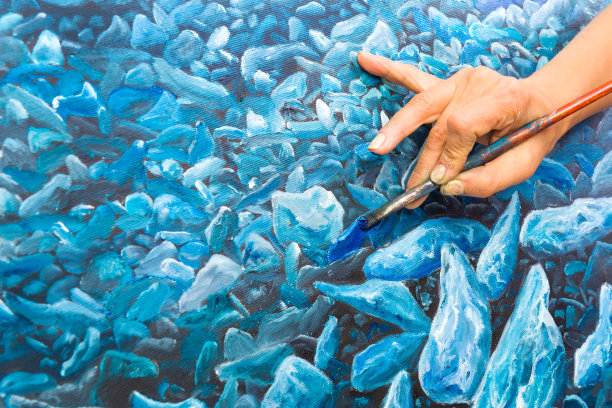 画家的手在画布上图片下载