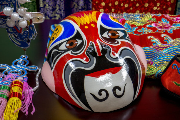 京剧脸谱和装饰品素材图片