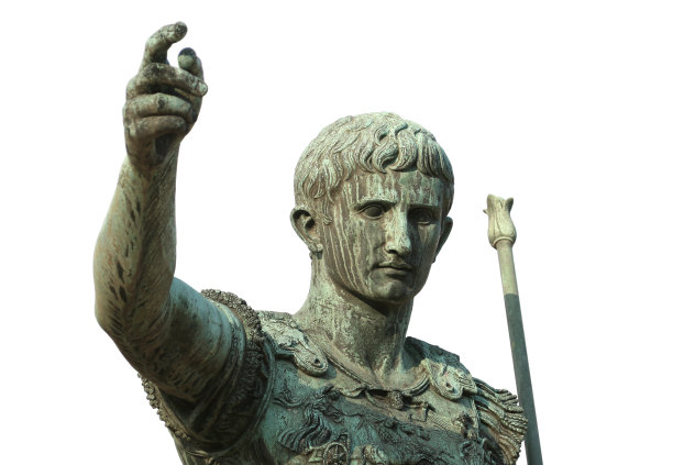 凯撒奥古斯都的肖像孤立在白色，罗马意大利图片下载