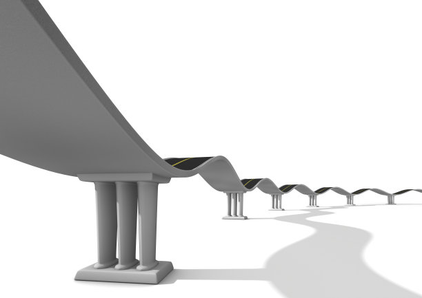 白色背景上的天桥图片下载