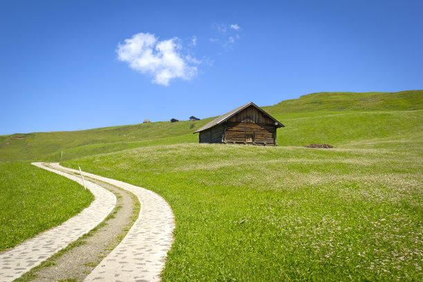 阿尔卑斯山上美丽的小路图片下载