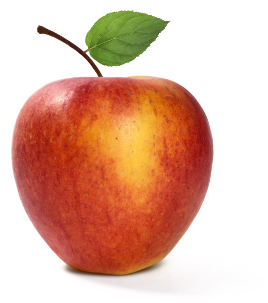 带叶红苹果图片下载