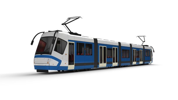 白色背景下的有轨电车图片下载