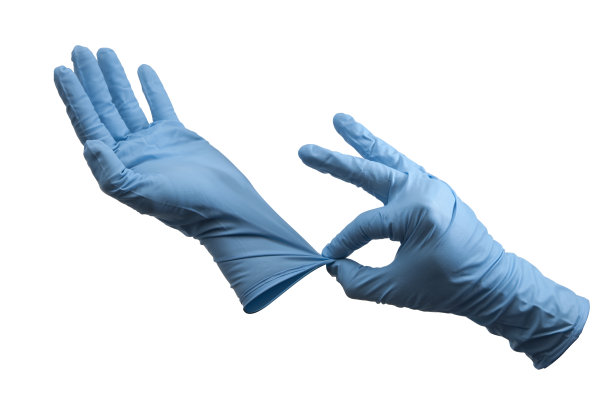 蓝色长橡胶手套图片下载