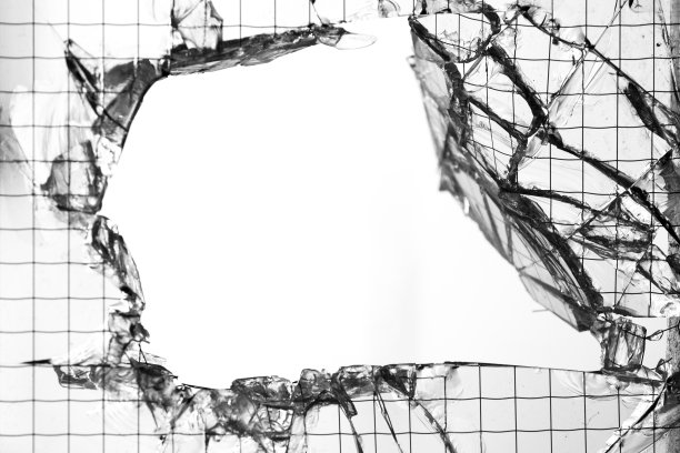 破碎的强化玻璃，抽象的背景与复制空间图片下载