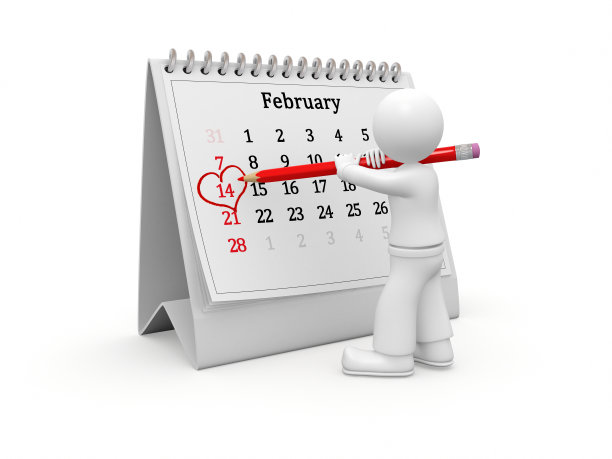 3D男孩用心纪念2月14日。图片下载