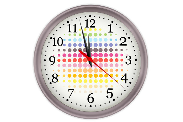 挂钟孤立在白色上。图片下载