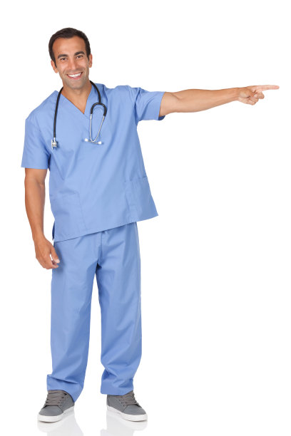男护士指向侧面图片下载