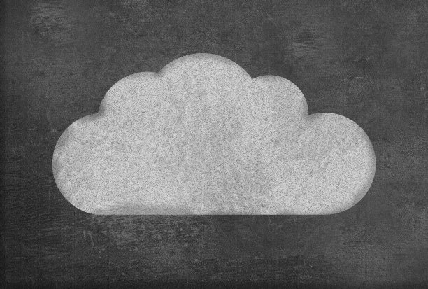 旧黑板上的云符号图片下载