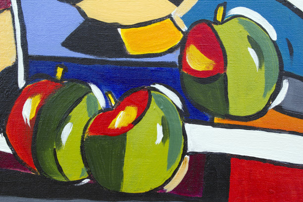 原画油画近距离细节-苹果图片下载