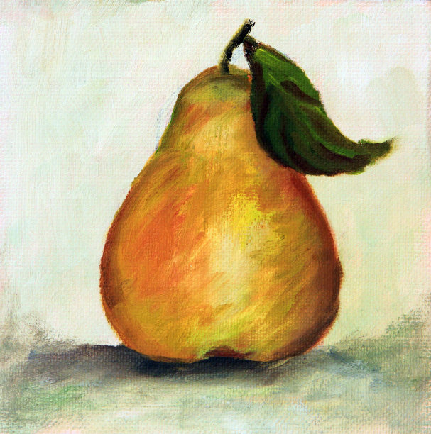 原创艺术丙烯画《梨果》图片下载