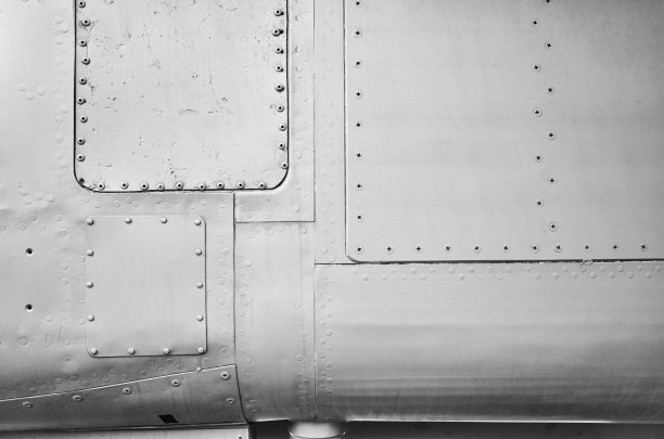 特写灰色涂铝飞机钣金背景纹理图片下载