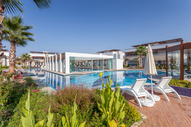 豪华建筑酒店游泳池素材图片