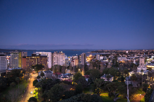 黄昏俯瞰奥克兰大学图片下载