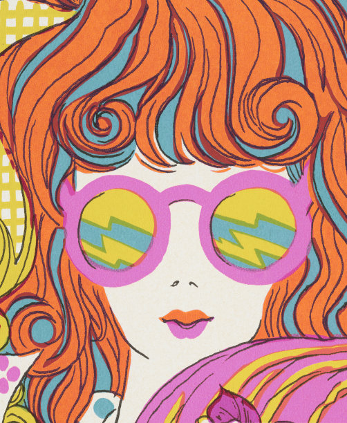 戴墨镜的摩登女孩图片下载