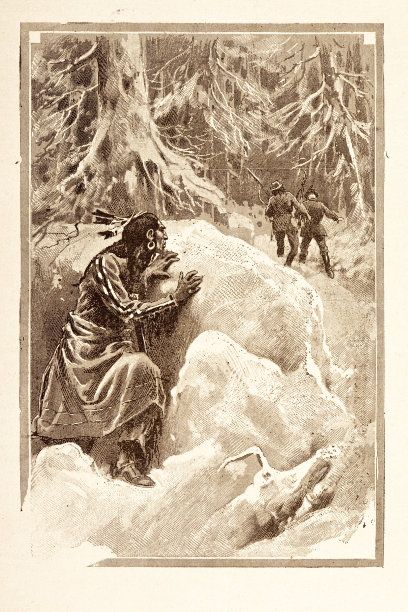 1881年被伏击的印第安人雕刻图片下载