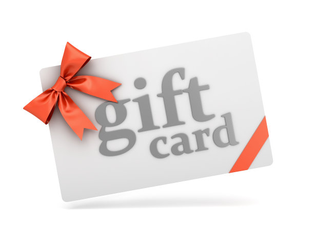 一个普通的礼品卡形象与一个红色的蝴蝶结包裹它图片下载