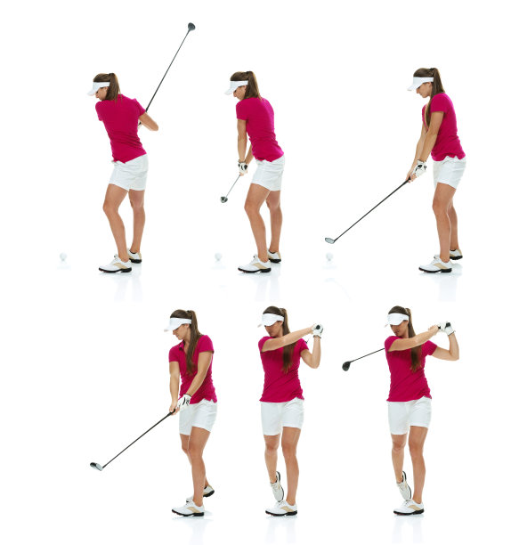 女性高尔夫球手摆动图片下载