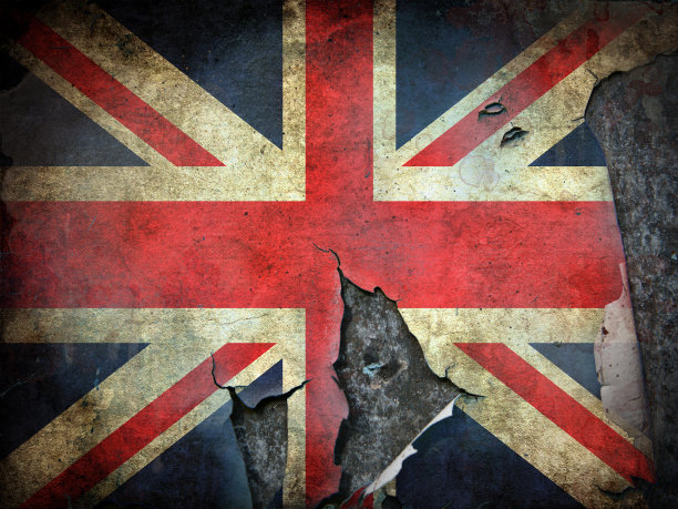 英国国旗画在一块脏木板上图片下载