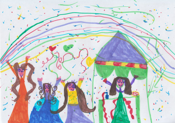 孩子画的公主。素材图片