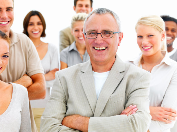 快乐的商业人士站在一起图片下载