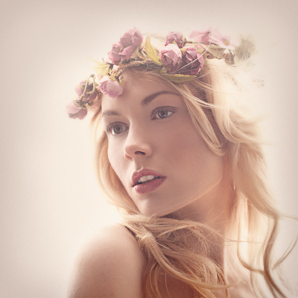 蒙太奇美丽的女士在复古的美丽图片下载