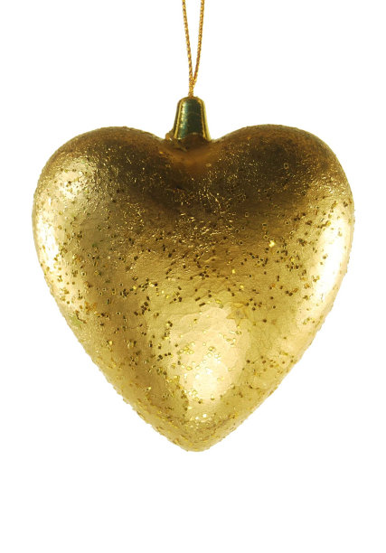 金色心形圣诞装饰品图片下载