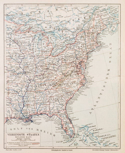 1897年美国东部各州地图图片下载