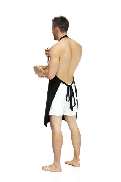 厨师站立的后视图图片下载