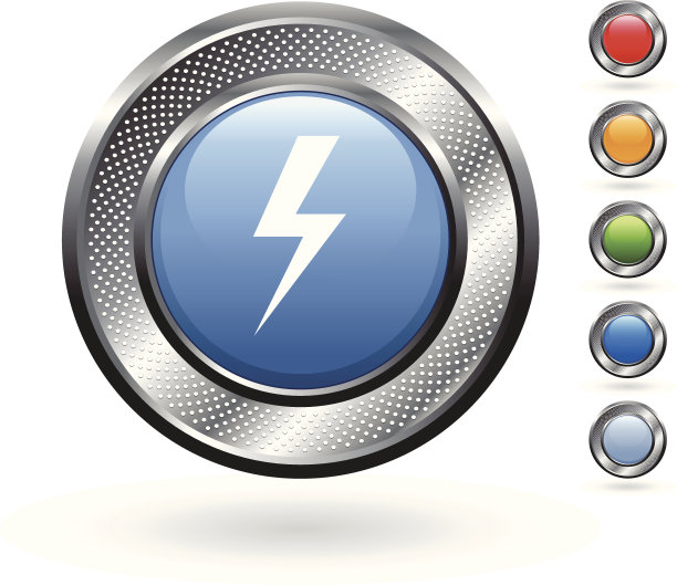 闪电皇家免费矢量艺术上的金属按钮图片下载