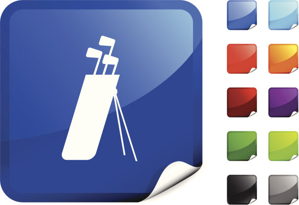 高尔夫球袋与俱乐部互联网版税免费矢量艺术图片下载