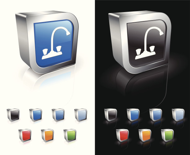 厨房水龙头广场版税免费矢量艺术图片下载