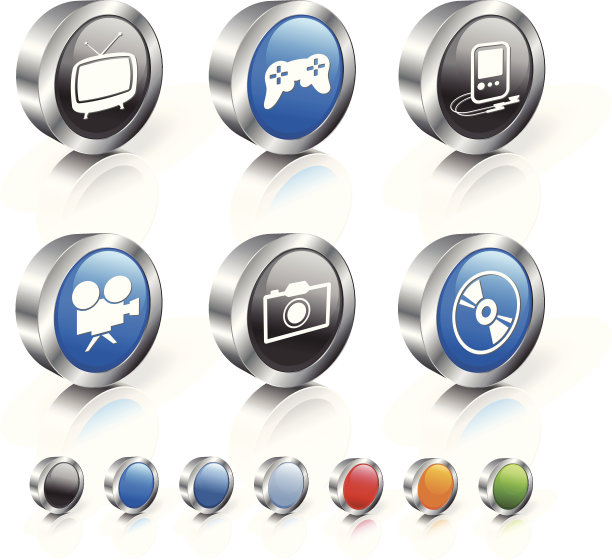 娱乐版权免费矢量图标集图片下载