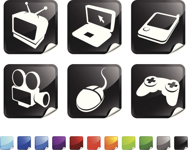 现代技术版税免费矢量图标集图片下载