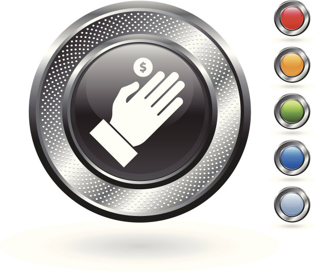 ATM特许权使用费免费矢量艺术上的金属按钮图片下载