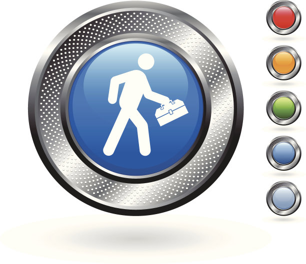 杂工版税免费矢量艺术上的金属按钮图片下载