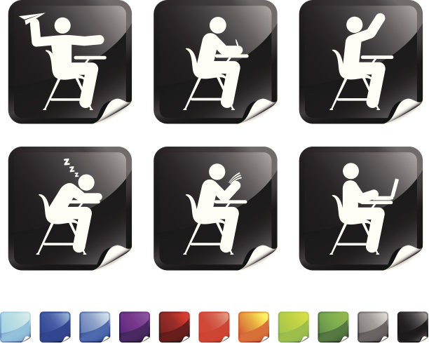 学校和教育教室版税免费矢量图标集图片下载