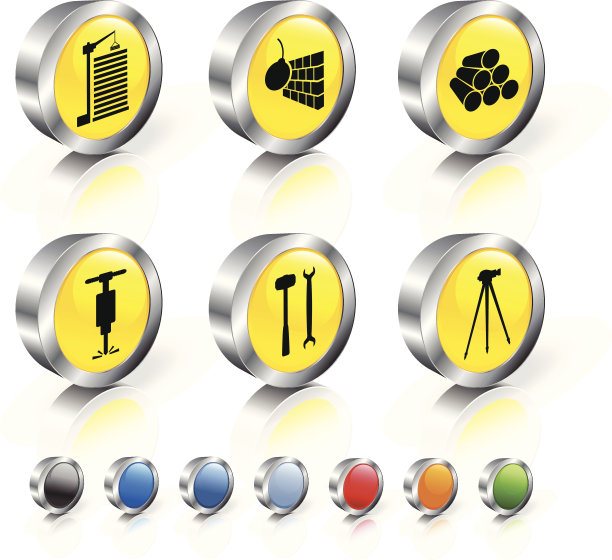 构建3D版权免费矢量图标集图片下载