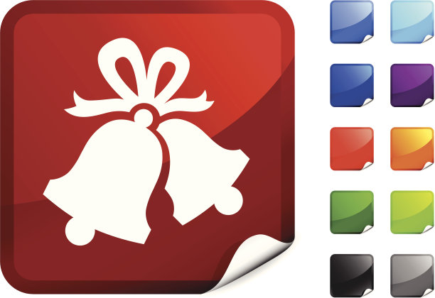 节日铃铛免版税矢量贴纸图片下载