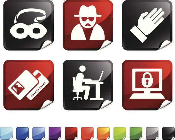 身份盗窃版税免费矢量图标集贴纸图片下载