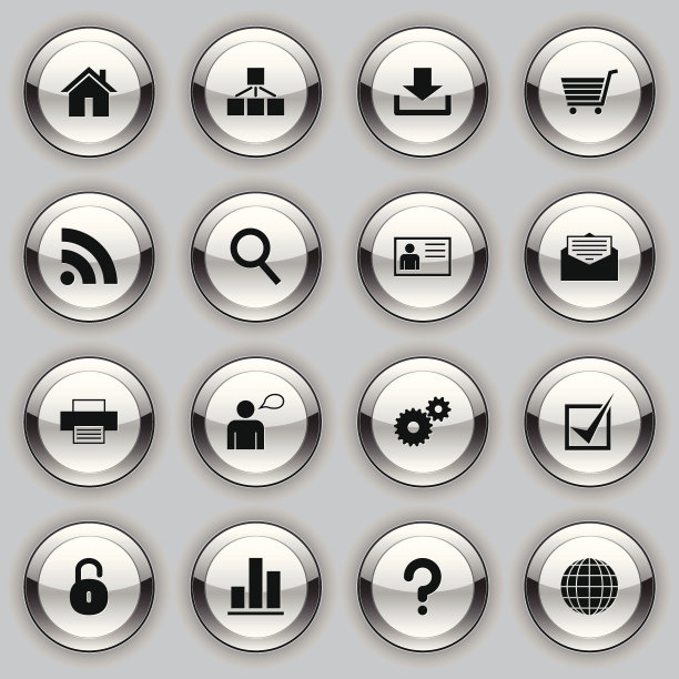 金属按钮图标-网站图片下载