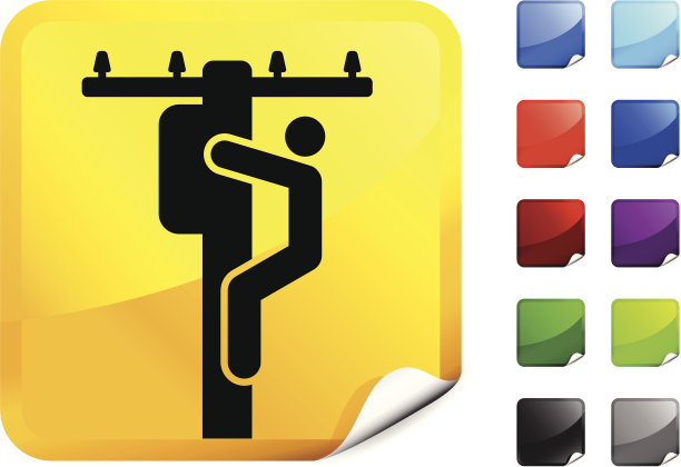 电工攀登杆互联网版权免费矢量艺术图片下载